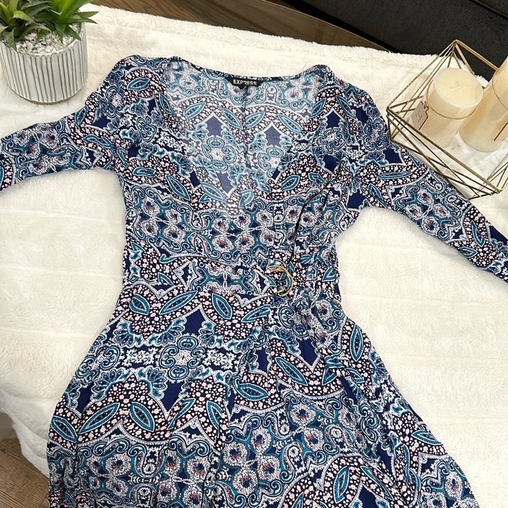 Blue multicolor dress